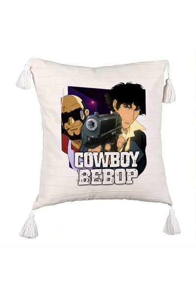 BEKZ Cowboy Bebop 3 Fringed Pillowcase, 45x45 cm, Ecru, With zipper