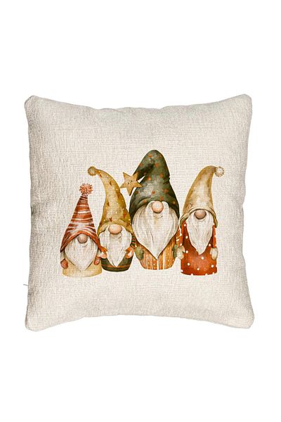BEKZ Perna Decorativa Canapea cu tematica de Craciun, Gnomi, 40x40 cm, Cu fermoar