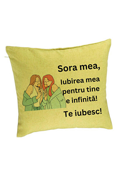 BEKZ Perna Decorativa Sora mea 14, 40x40 cm, Verde, Husa Detasabila, Burduf