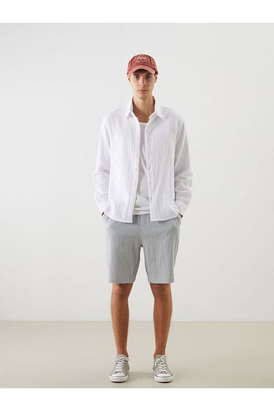 LC Waikiki Ανδρικό πουκάμισο New Season Regular Fit Muslin Striped - S5FO60Z8