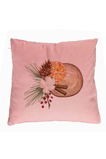 BEKZ Perna Decorativa cu tematica de Craciun, 14, 40x40 cm, Roz, Husa Detasab...