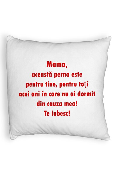 BEKZ Perna Decorativa Fluffy, Model Pentru Mama Te iubesc 3,40x40 cm, Alba, H...