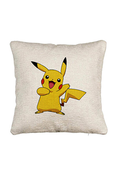 BEKZ Fata de perna Canapea, Model copii Pikachu, 40x40 cm, Cu fermoar