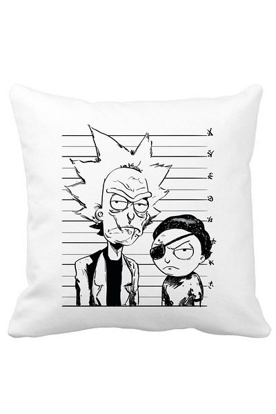 BEKZ Rick And Morty Square Pillowcase, 40x40 Cm, White, Matte