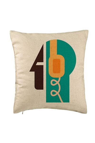 BEKZ Perna Decorativa, Model Abstract, 40x40 cm, Bej, Husa Detasabila, Burduf