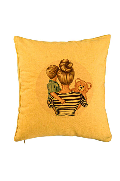 BEKZ Perna Decorativa, Model Mommy's Boy, 40x40 cm, Galben, Husa Detasab...