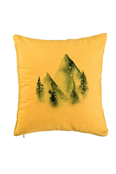 BEKZ Față de pernă cu peisaj de iarnă, 40x40 cm, galbenă