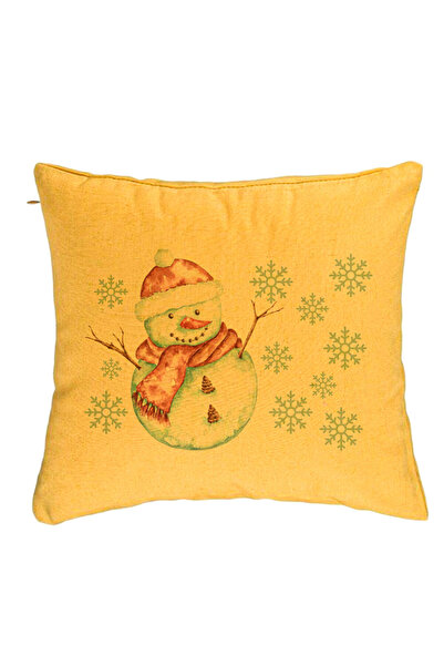 BEKZ Perna Decorativa de Craciun Om de Zapada, 1, 40x40 cm, Galben, Husa Deta...
