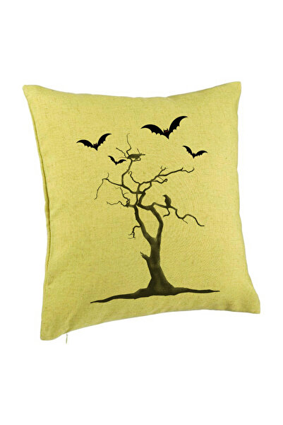 BEKZ Față de pernă cu motiv de Halloween 3, 40x40 cm, verde