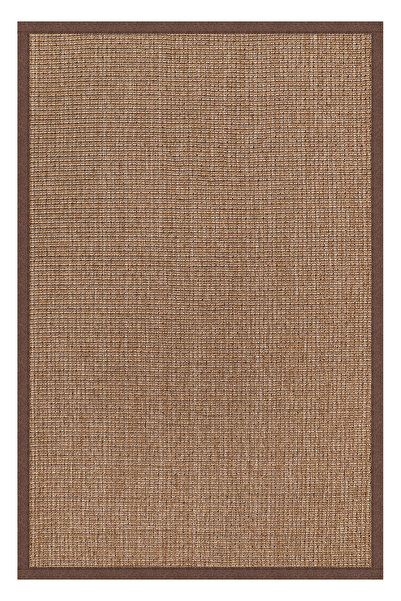 MACRO HOME 0465-Kahverengi Kumaş Bordür Sisal Halı Kilim Hav Toz Vermez Kolay...