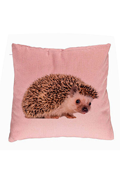 BEKZ Perna Decorativa, Model Arici, 40x40 cm, Roz, Husa Detasabila, Burduf