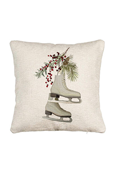 BEKZ Perna Decorativa Canapea de Craciun, Patine gheata, 2, 40x40 cm, Cu fermoar