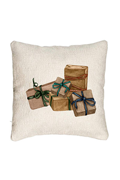 BEKZ Perna Decorativa Canapea cu tematica de Craciun, Cadouri, 40x40 cm, Cu fermoar