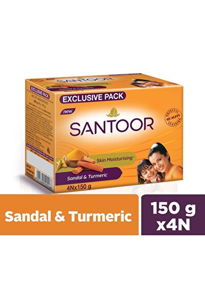 santoor - Sandal and Turmeric Soap,150g (Pack of 4)