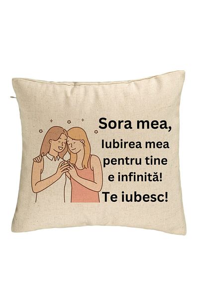 BEKZ Perna Decorativa Sora mea 13, 40x40 cm, Bej, Husa Detasabila, Burduf