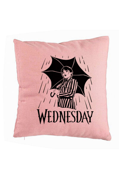 BEKZ Perna Decorativa, Model Wednesday Addams 5, 40x40 cm, Roz, Husa Detasabi...