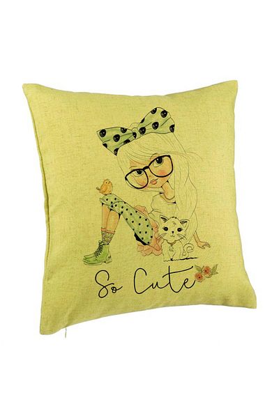 BEKZ Față de pernă, model So Cute, 40x40 cm, verde