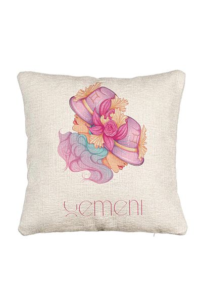 BEKZ Fata de perna Canapea, Model Zodia Gemeni, 40x40 cm, Cu fermoar