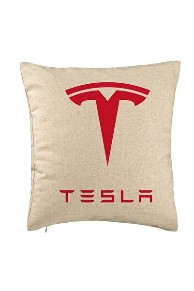 BEKZ Perna Decorativa, Tesla, 40×40 cm, Bej, Husa Detasabila, Burduf