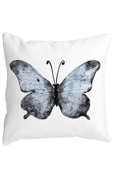 BEKZ Butterfly Pillowcase 1, Blue And Black 40x40 Cm, White, Matte, Bellows