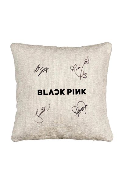 BEKZ Perna Decorativa Canapea BlackPink cu Semnaturi, Model 2, 40x40 cm, Cu fermoar