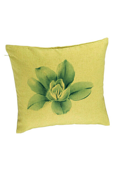 BEKZ Perna Decorativa, Model Florale Blue Flower, 40x40 cm, Verde, Husa Detas...