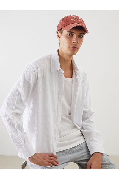 LC Waikiki Ανδρικό πουκάμισο New Season Regular Fit Muslin Striped - S5FO60Z8