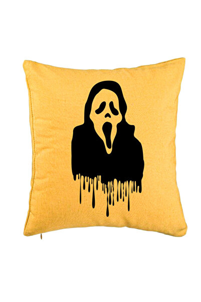 BEKZ Față de pernă cu motiv Halloween Ghost 1, 40x40 cm, galbenă