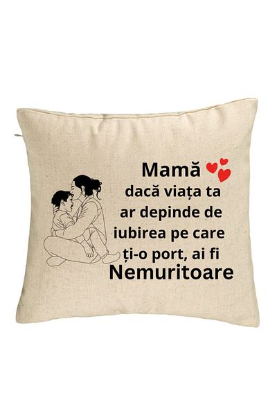 BEKZ Față de pernă, model pentru mama de 5 ani, 40x40 cm, bej