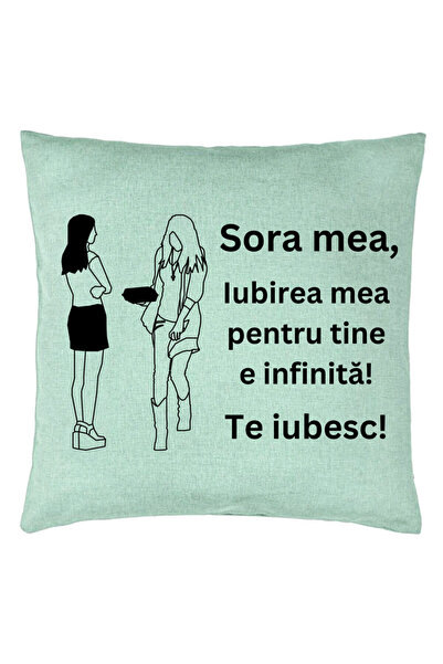BEKZ Perna Decorativa Sora mea 10, 40x40 cm, Verde Menta, Husa Detasabila, Bu...