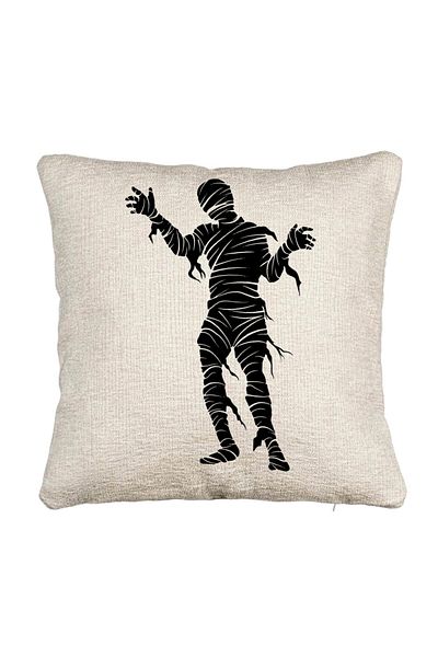 BEKZ Fata de perna Canapea cu motiv Mumie de Halloween 2, 40x40 cm, Cu fermoar