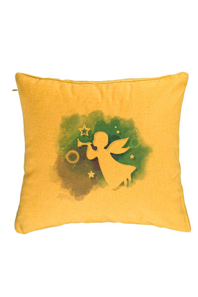 BEKZ Față de pernă cu tematică de Crăciun, înger, 40x40 cm, galbenă