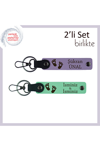 Asortishey Heart Foot Themed Design, Purple-Light Green, Name Writable Leathe...