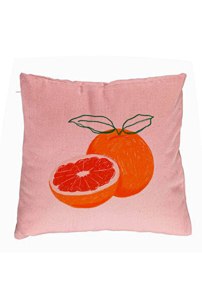 BEKZ Perna Decorativa, Model Portocale, 40x40 cm, Roz, Husa Detasabila, Burduf