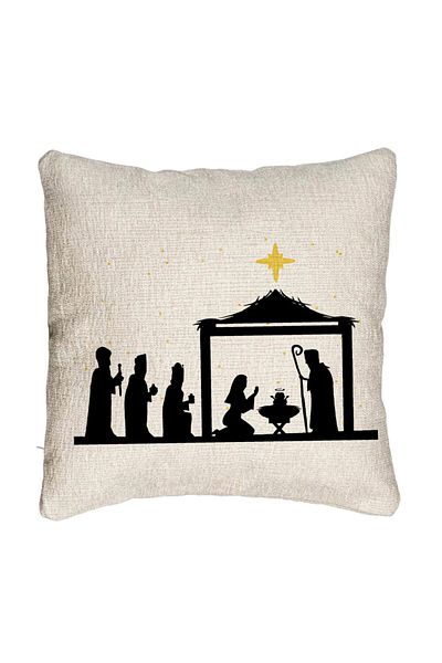 BEKZ Fata de perna Canapea cu tematica de Craciun, Sarbatoarea Nasterii 2, 40x40 cm, Cu fermoar