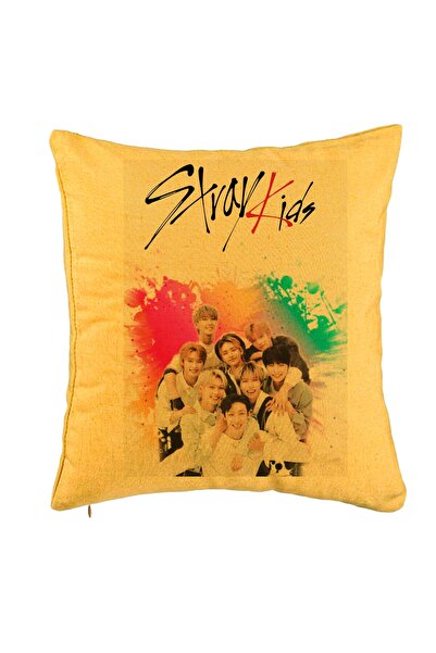 BEKZ Διακοσμητικό μαξιλάρι, Stray Kids 3, 40x40 εκ., Κίτρινο, Αφαιρούμενο κάλ...