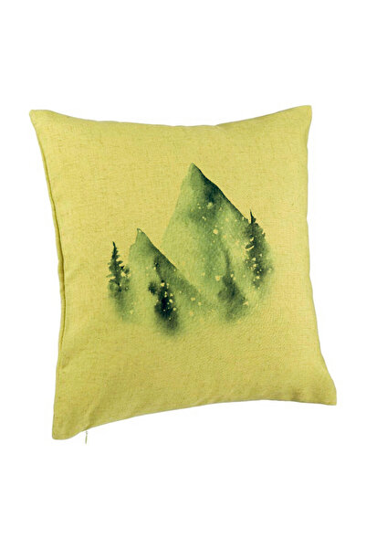 BEKZ Διακοσμητικό Μαξιλάρι Χειμερινό Τοπίο, 40x40 εκ., Πράσινο, Αφαιρούμενο Κ...