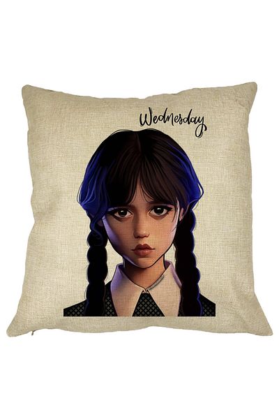 BEKZ Perna Decorativa Wednesday Addams 8,40x40 cm, Husa Detasabila, Burduf