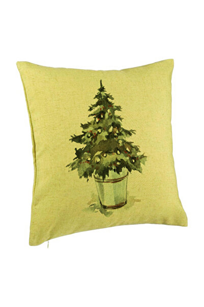 BEKZ Față de pernă cu tematică de Crăciun, Brad 1, 40x40 cm, verde