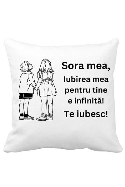 BEKZ Perna Decorativa Sora mea 18, 40x40 cm, Alba, Mata, Husa Detasabila, Burduf