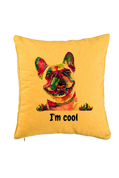 BEKZ Față de pernă, model I'm Cool Colorat, 40x40 cm, galben