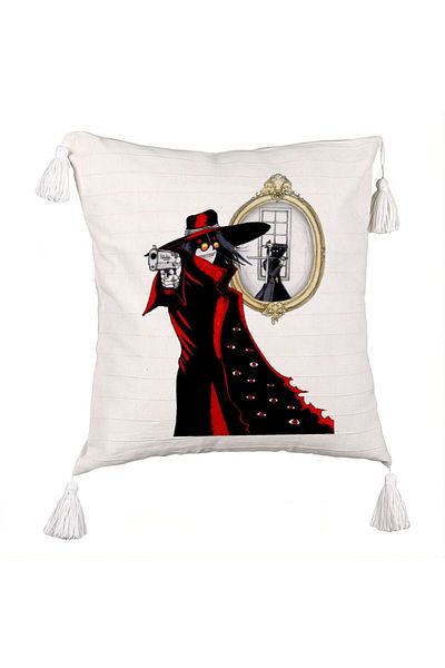 BEKZ Hellsing Fringed Pillowcase, 45x45 cm, Ecru, With zipper
