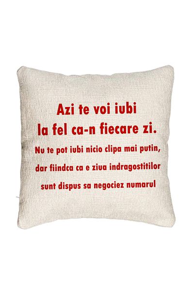 BEKZ Fata de perna Canapea, Model Ziua Indragostitilor, 40x40 cm, Cu fermoar