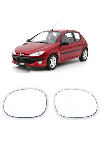 CMEPARTS Peugeot 206 1998-2007 Uyumlu Sağ + Sol Takım Dış Dikiz Aynası Camı E...