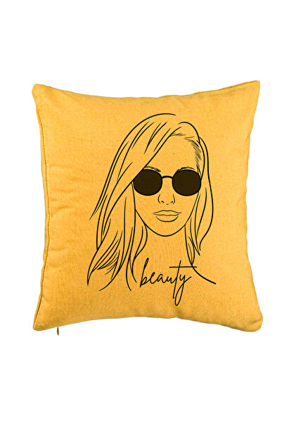 BEKZ Perna Decorativa, Model Beauty life, 40x40 cm, Galben, Husa Detasabila, ...