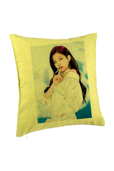 BEKZ Perna Decorativa BlackPink Jennie 2, 40×40 cm, Verde, Husa Detasabila, B...