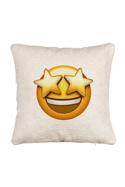 BEKZ Perna Decorativa Canapea, Model Emoji WOW, 40x40 cm, Cu fermoar