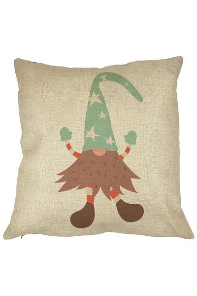 BEKZ Perna Decorativa cu tematica de Craciun, Gnom 3 40x40 cm, Husa Detasabila, Burduf