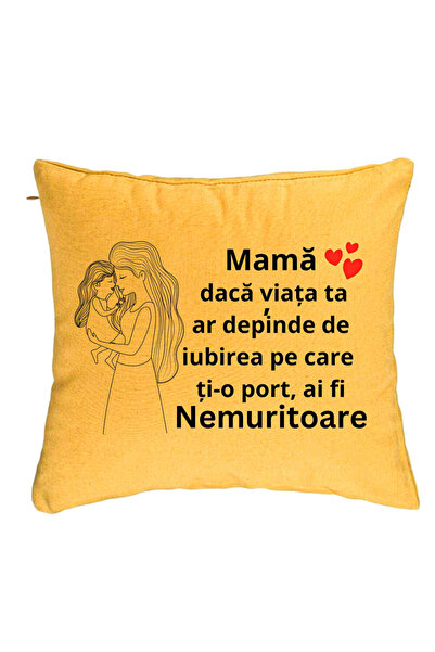 BEKZ Față de pernă, model pentru mama 4, 40x40 cm, galben