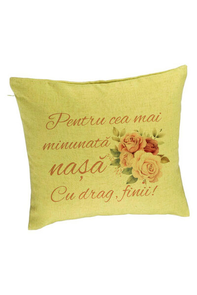 BEKZ Perna Decorativa pentru Nasa 1, 40x40 cm, Verde, Husa Detasabila, Burduf